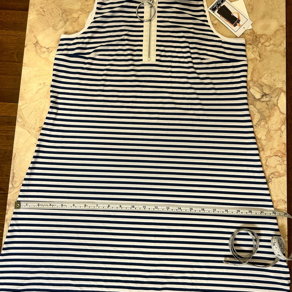 Ivy Lane Stripe Dress Navy White Mod Small - Picture 9 of 13